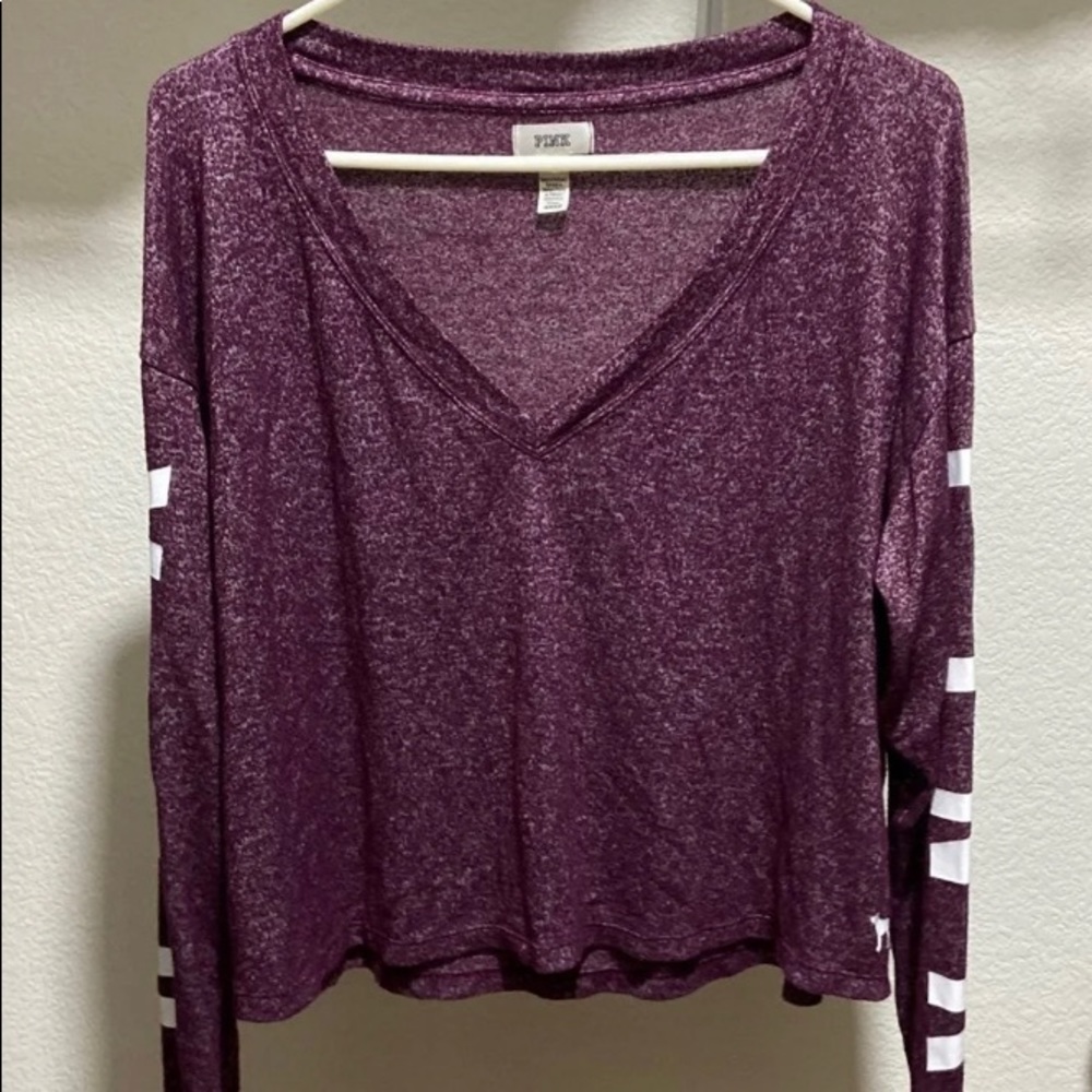 PINK Victoria’s Secret V-neck Lounge Crop Tee
